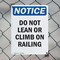 Signmission Do Not Lean Or Climb On Railing, 7 in W x Rectangle, Plastic OS-2PACK-NS-P-710-V-11293 - alternate 3